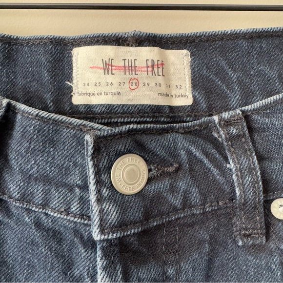 FREE PEOPLE WE THE FREE DISTRESSED, FRAYED HEM, BUTTON FLY SKINNY JEANS 28 - Picture 11 of 14